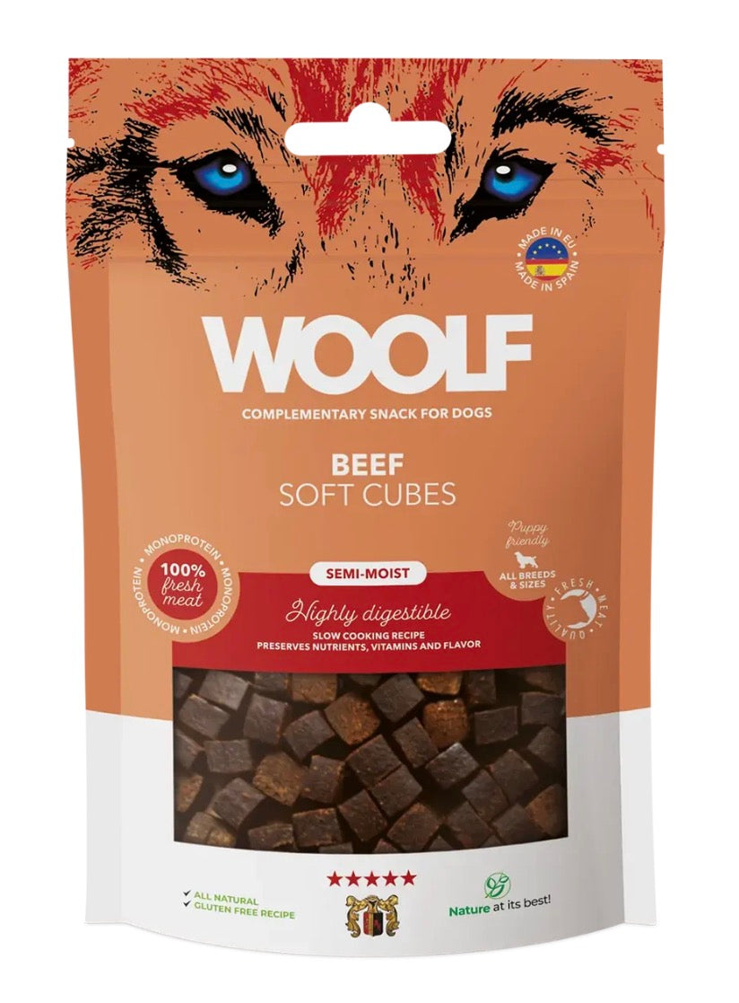 WOOLF SOFT CUBES BEEF 100gr
